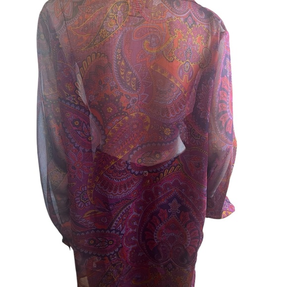 Vintage Barbara Lesser  Sheer Tunic Blouse Size XL - Picture 7 of 9